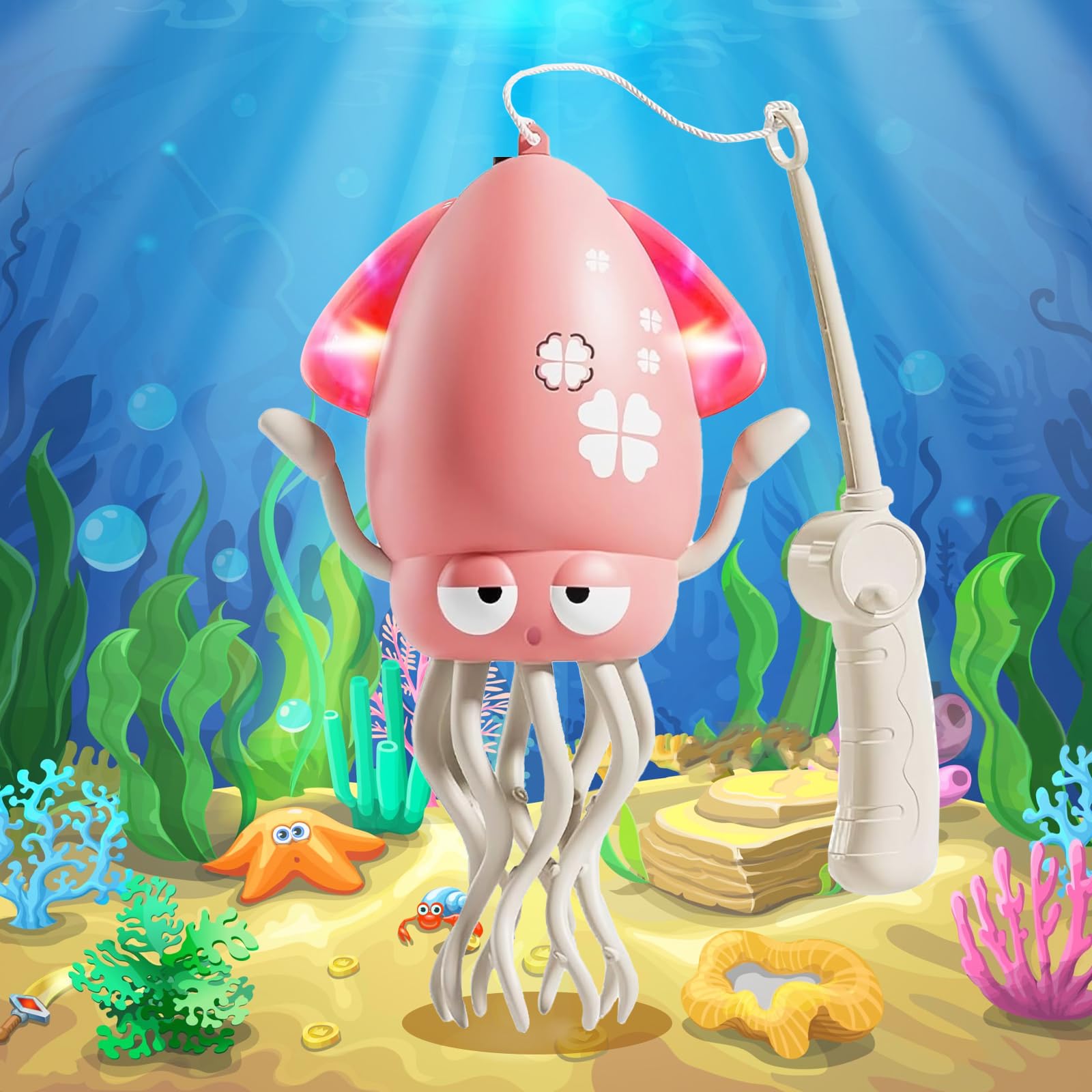 

Игрушка «Танцующий кальмар», посвященная первому в Японии танцующему кальмару, электрическая танцующая игрушка-кальмар со светодиодной подсветкой и музыкой, автоматическое избегание