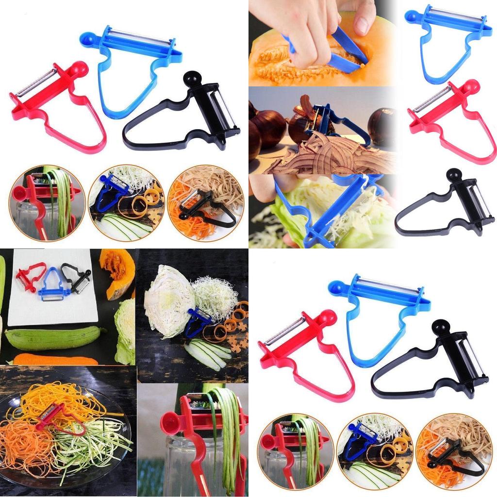 Versatile Magic 3pcs Peeler Set Trio Peeler Slicer Multifunctional Vegetable Kitchen Tools