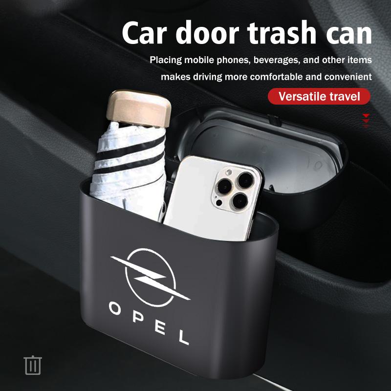 CIA1 Car Trash Bin Hanging Garbage Dust Case Storage Box Accessories For Opel Astra G H J K F Corsa D Zafira B Insignia Mokka Regal