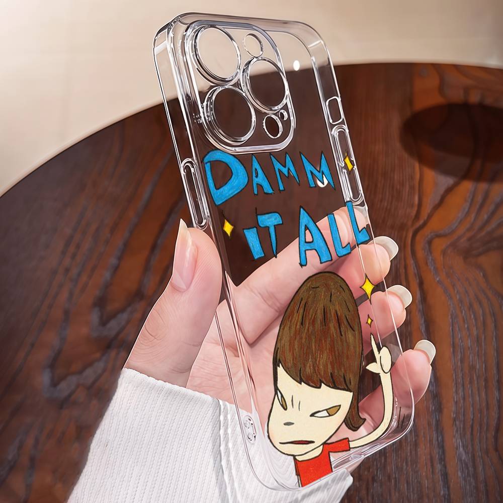 Yoshitomo Nara Phone Case For IPhone 16e 16 15 14 13 12 11 Mini Pro Max Anti Fall Clear Cover