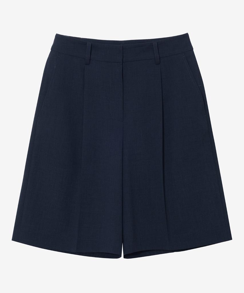 Mind Bridge Woman [W] Belted Single-Pleat Knee-Length Shorts - 2 Colors