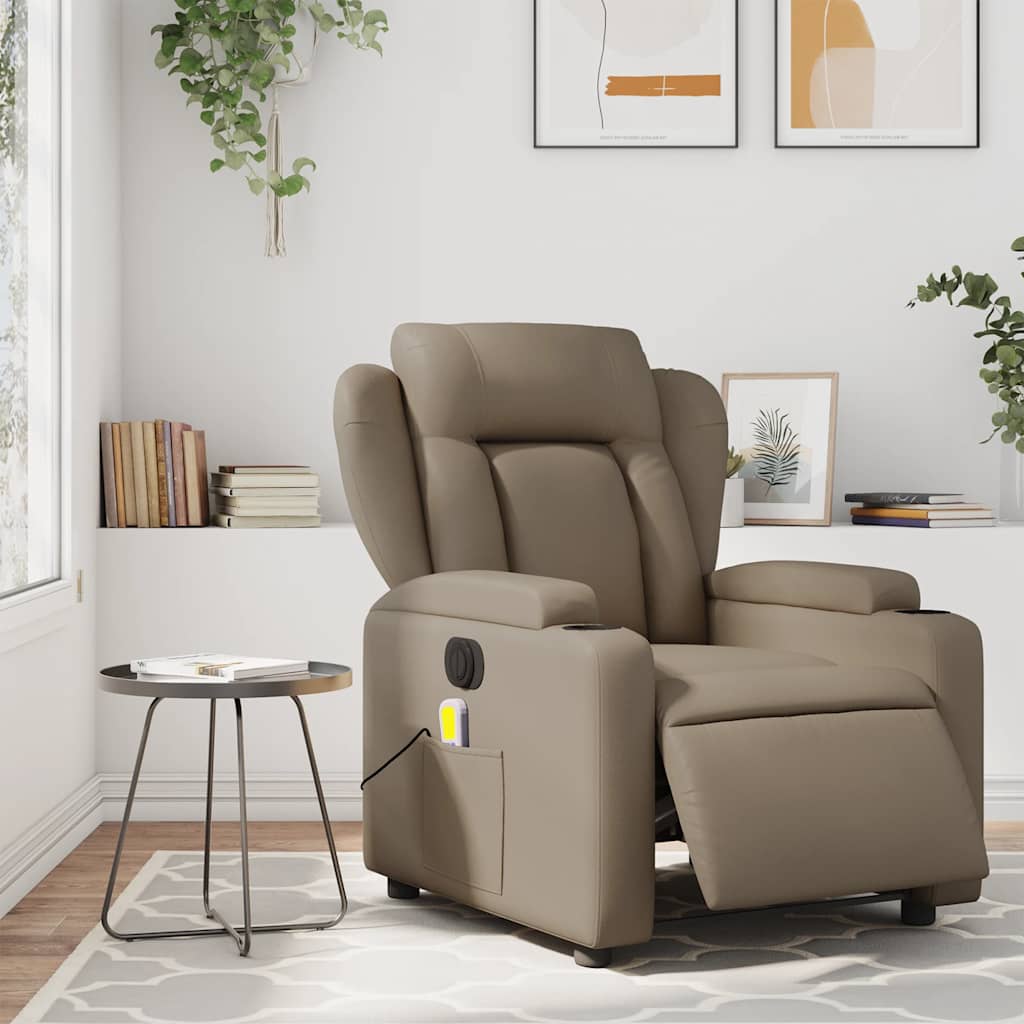 Electric Massage Chair Cappuccino Brown Faux Leather