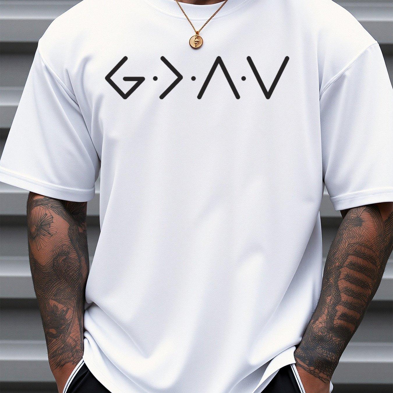 God Is Greater Than The Highs And Lows Graphic Tee Mens Casual Cotton Loose Short Sleeve TShirt S