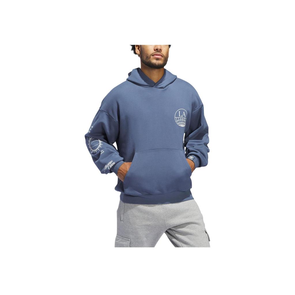 Adidas Originals La To The World Graphic Fashion Sports Hoodie Unisex Hoodies Ink-Blue White JI6956