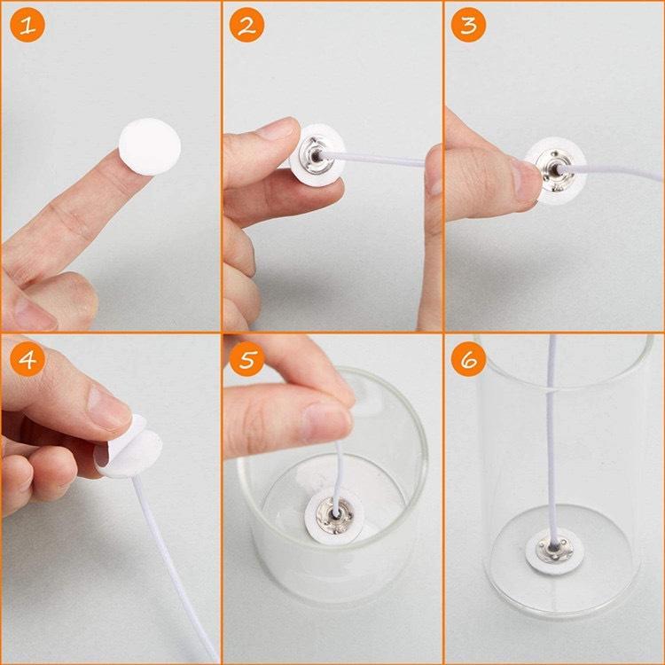 20PCS/Sheet Candle Making Kit Candle Wicking Stickers Double-sided, Heat-resistant Wick Stickers for Candle Making Supplies
