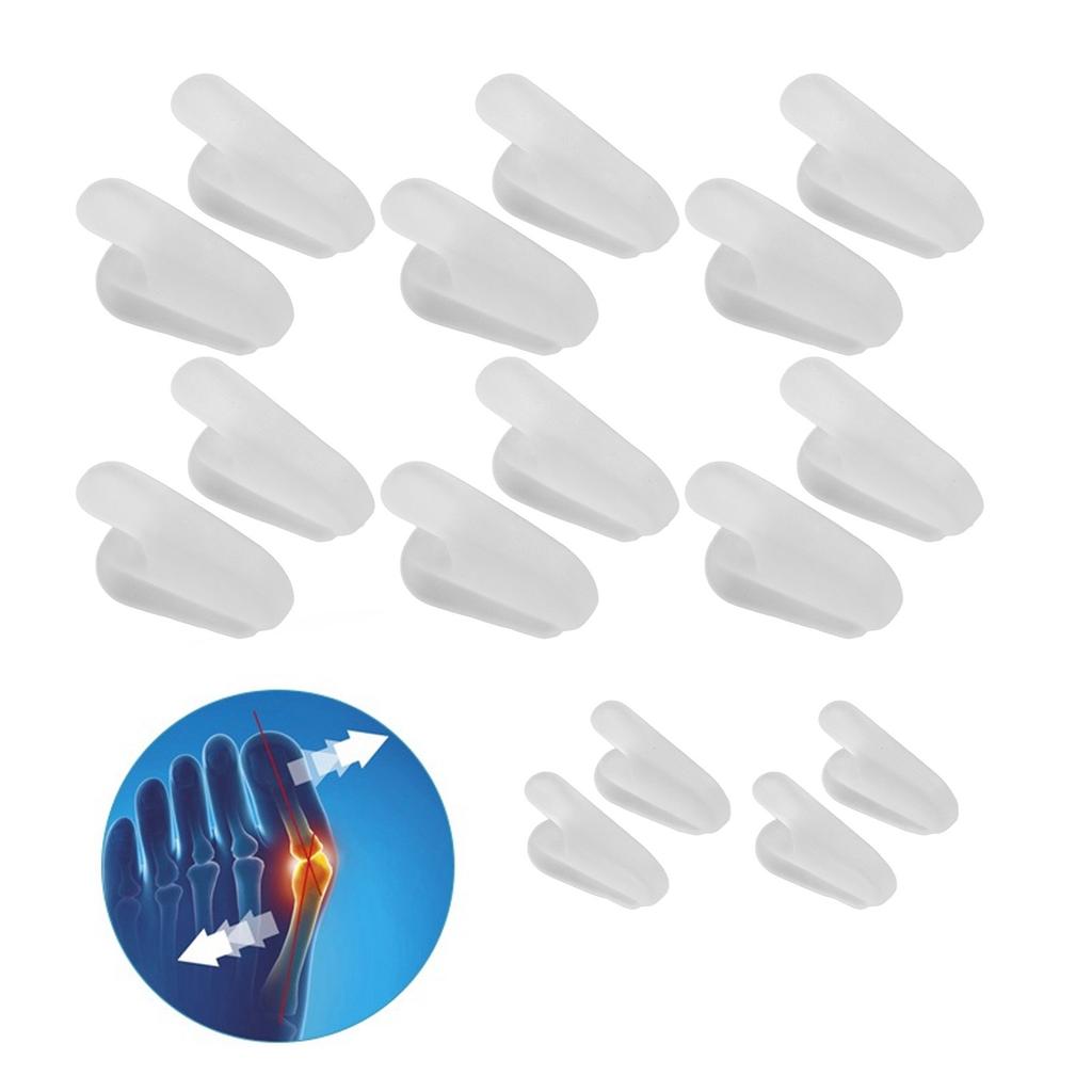 8 Pairs Toe Separator Silicone Soft Elastic Toe Corrector Spacer for Overlapping Toe Bunion Alignment