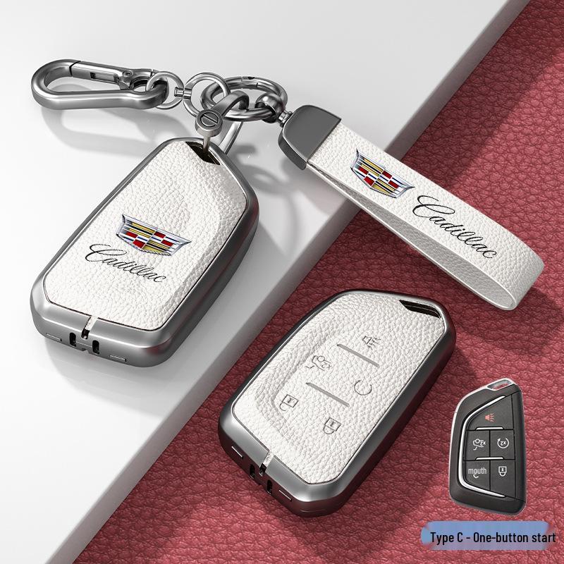 Lädernyckelskydd för Cadillac XT5/CT6/XT4/XTS och ATSL – Unisexdesign med spänne