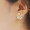 Asymmetriska örhängen med strass och imiterade pärlor för kvinnor, fest- och bröllopssmycken