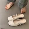 Spot Version~ Soft Leather French Platform Silver Bag Head Half Slippers Women's 2025 New Muller Shoes Single Shoes Mary Jane