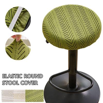 Housse Ronde pour Tabouret à Motif Diagonal Élastique Housse de Siège de Bar Housse de Siège de Tabouret Rond Pivotant Housse de Siège de Tabouret de Bar Rond Anti-poussière