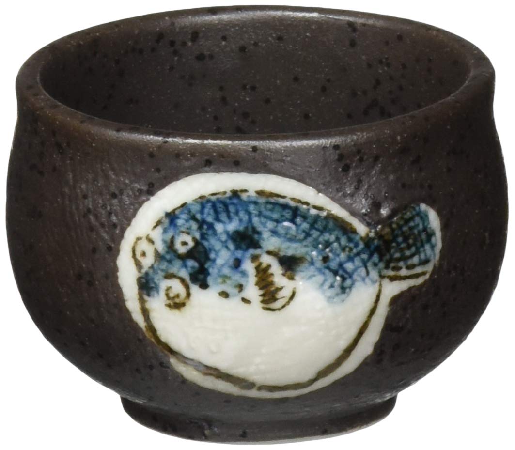 Mino ware sake pufferfish cup, design, 408-29-41E