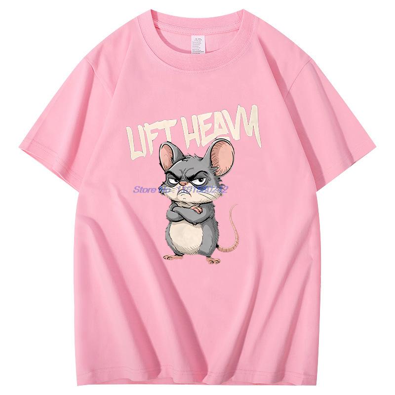 Motivational Mouse Funny Graphic Tee New Arrival Goods Fashion Tops Tshirt Summer Mens Short Sleeve Tee Cotton Tshirt