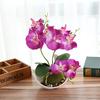 3-branch Simulate Butterfly Orchid with Flowerpot Potted Artificial Plant Home Garden Office