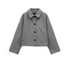 Spring New Women's Clothing French Design Single Row Multi-Buckle Long Sleeves Lapel Short Jacket Outwear 3736041
