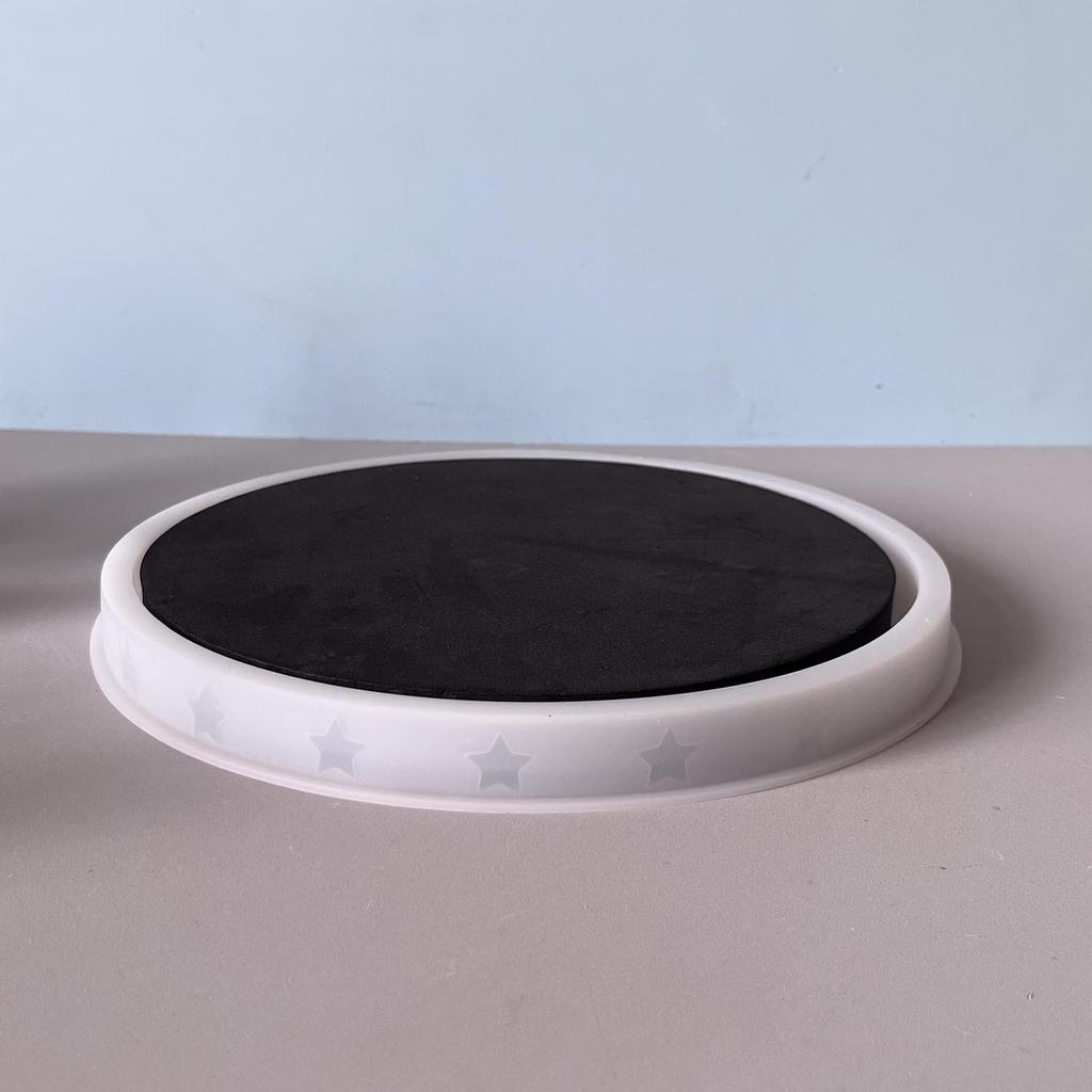 Christmas Tray Plaster Mould Decorative Silicone Craft Mould Round Tray Mold White Pentagram Silicone Mould For Crafting Diy