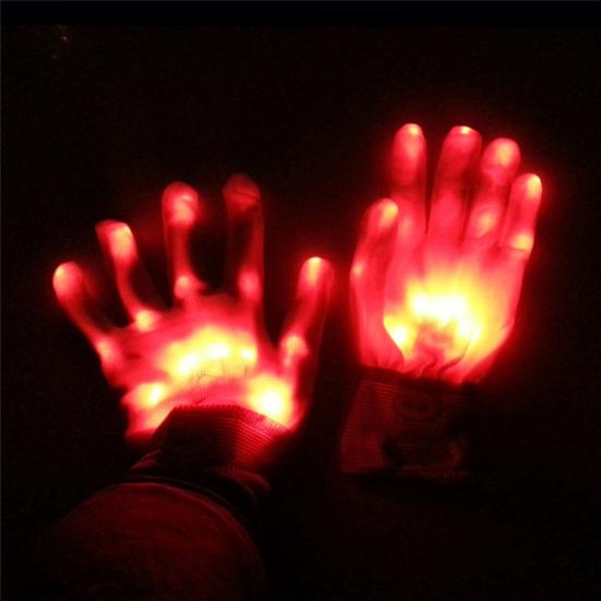 1 paio di guanti con dita illuminate a LED Decorazioni per la danza del costume di Natale di Halloween