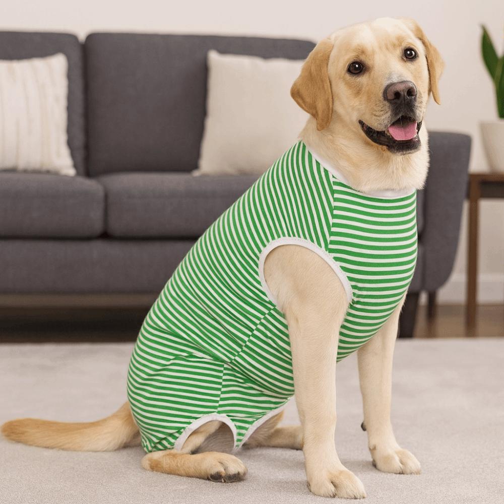 Elastic Anti-Licking Bodysuit Striped Design Dog Recovery Clothing  Post-Operative