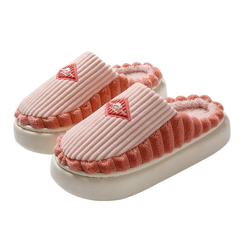 Cotton Slippers Women's Autumn and Winter Indoor Home Thick-soled Household Plush Warm Soft-soled Non-slip Cotton Shoes