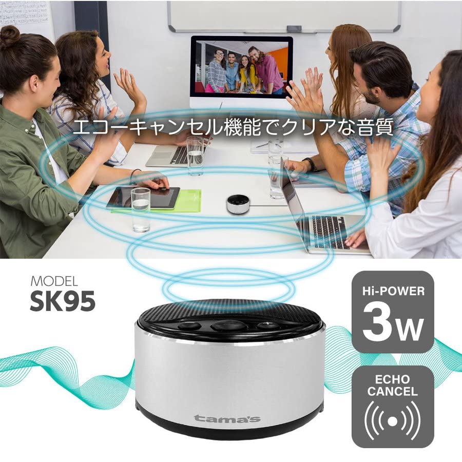 Tama Electronics SK95 Model Web Conferencing Speakerphone with Wired Mute for and SMB Compatible with Windows 10 and and Mac OS X and Later USB-A