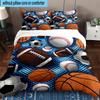 Sports Ball football Pattern 3pcs Bedding,Including 1pc Duvet Cover And 2pcs Pillowcases Perfect for Christmas,Ideal for Bedroom, Dormitory