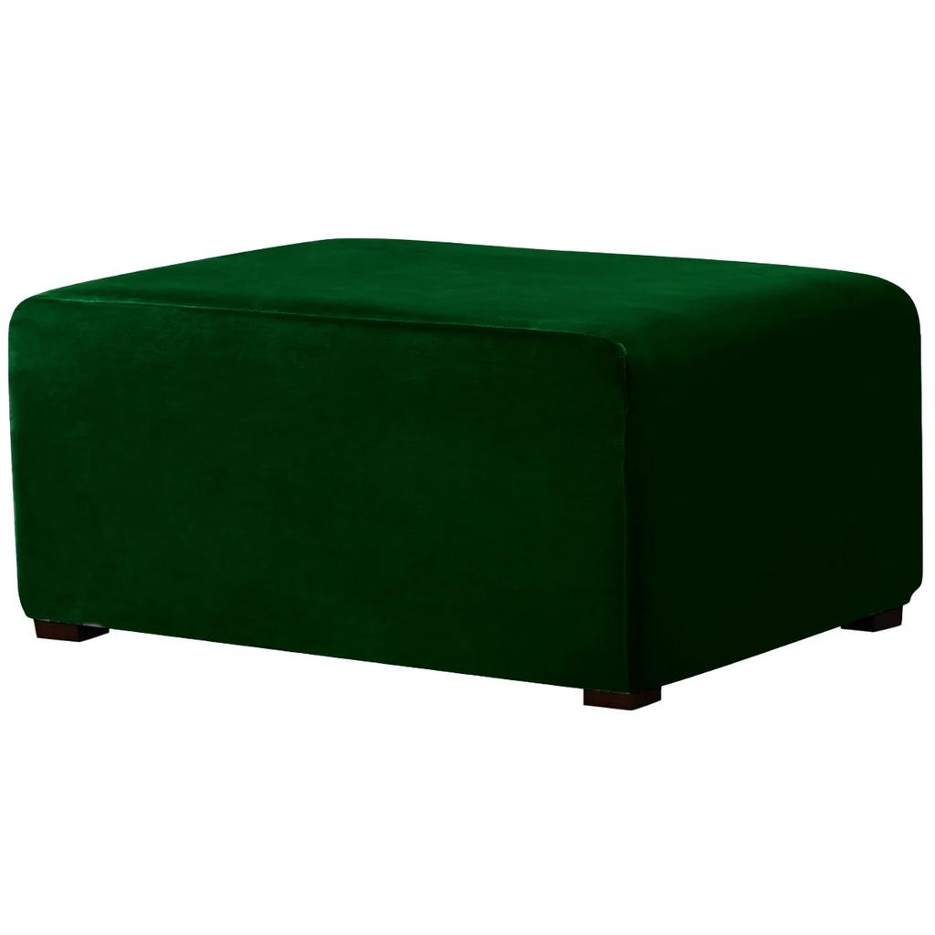 4 Szie Real Velvet Form Stretch Rectangle Folding Storage Covers Ottoman Washable Removable Footstool Protect Slipcovers