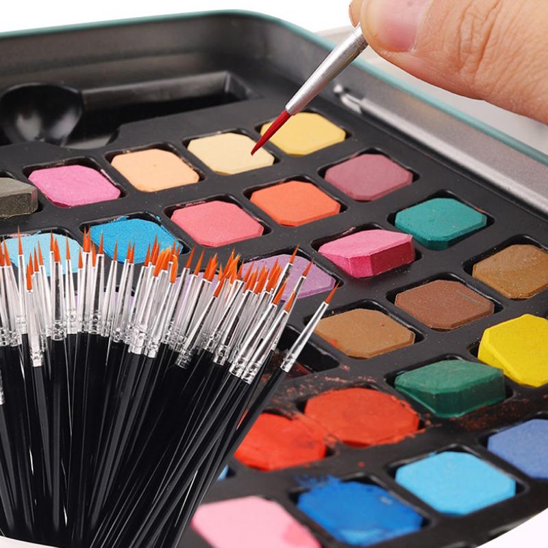 30/60/100/110Pcs Painting Brushes Set Art Round / Flat Brushs Nylon Hair Paint Brushes Pen For Oil Watercolor Art Supplies
