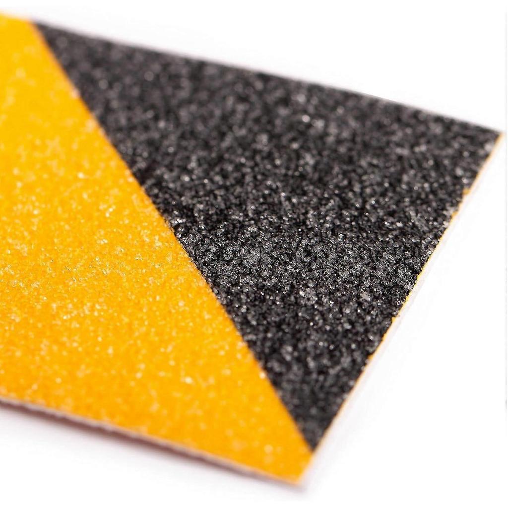 50mm x 5m Schwarz-Gelbes Warnband - Selbstklebendes Warnband für Bodenmarkierung und Sicherheit - Klebendes Markierungsband - Rutschfest