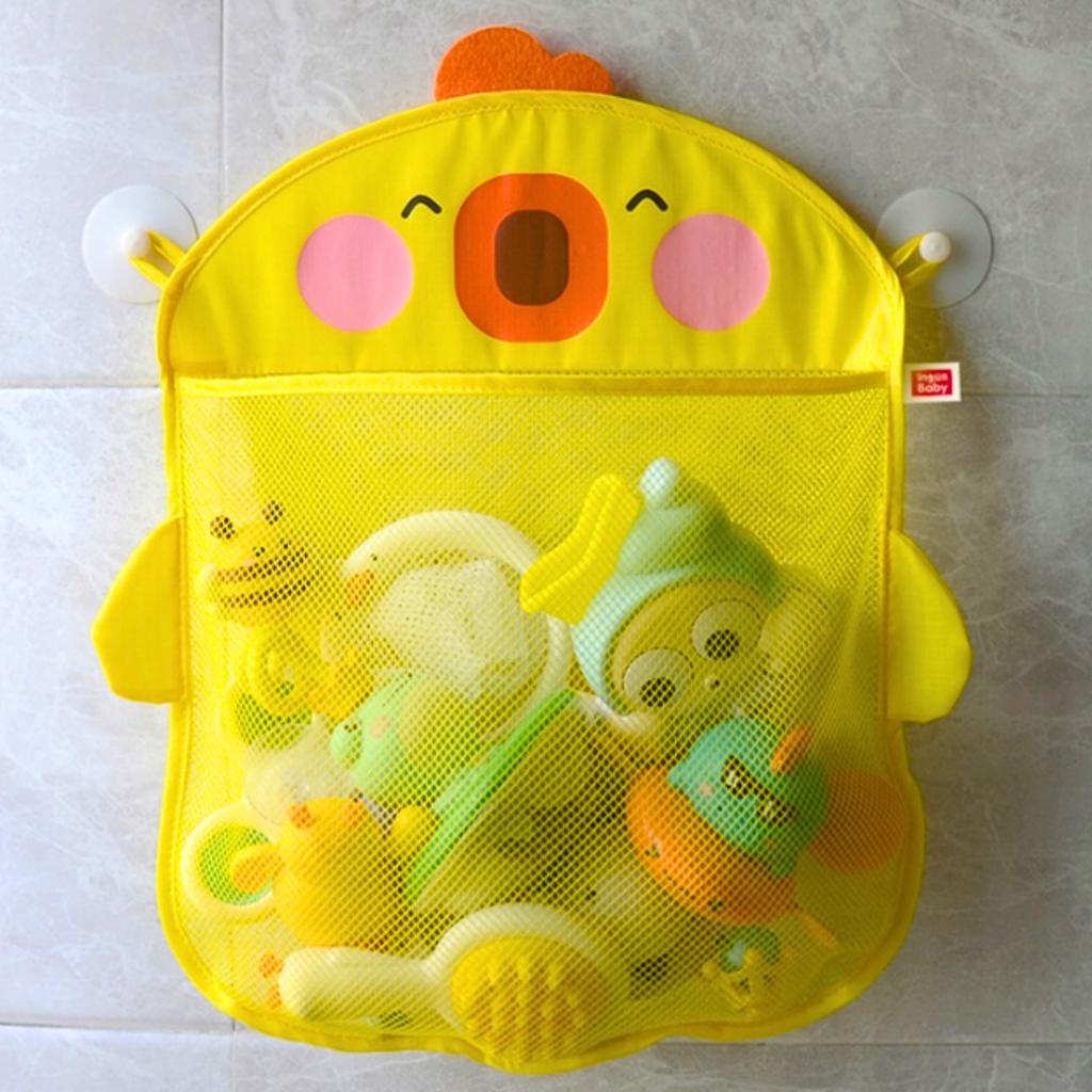 Bath Toy Organizer Bathroom Mesh Suction Cup Chicken