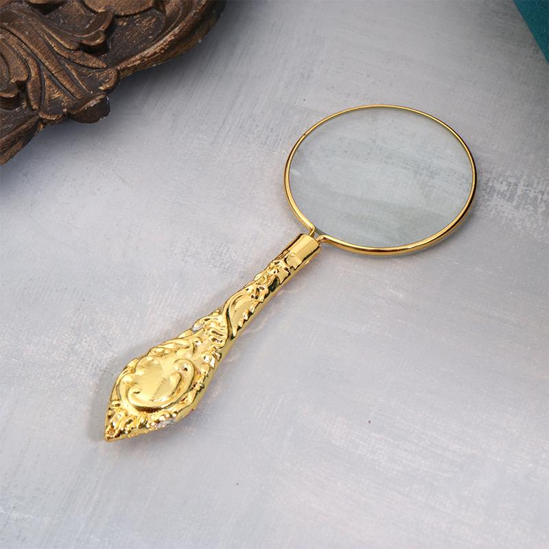 

Лупа Портативна Ручна 5X Збільшувальне Скло Делікатна Ручка з Візерунком Кишенькова Лупа Для Читання Огляду Рукоділля A3