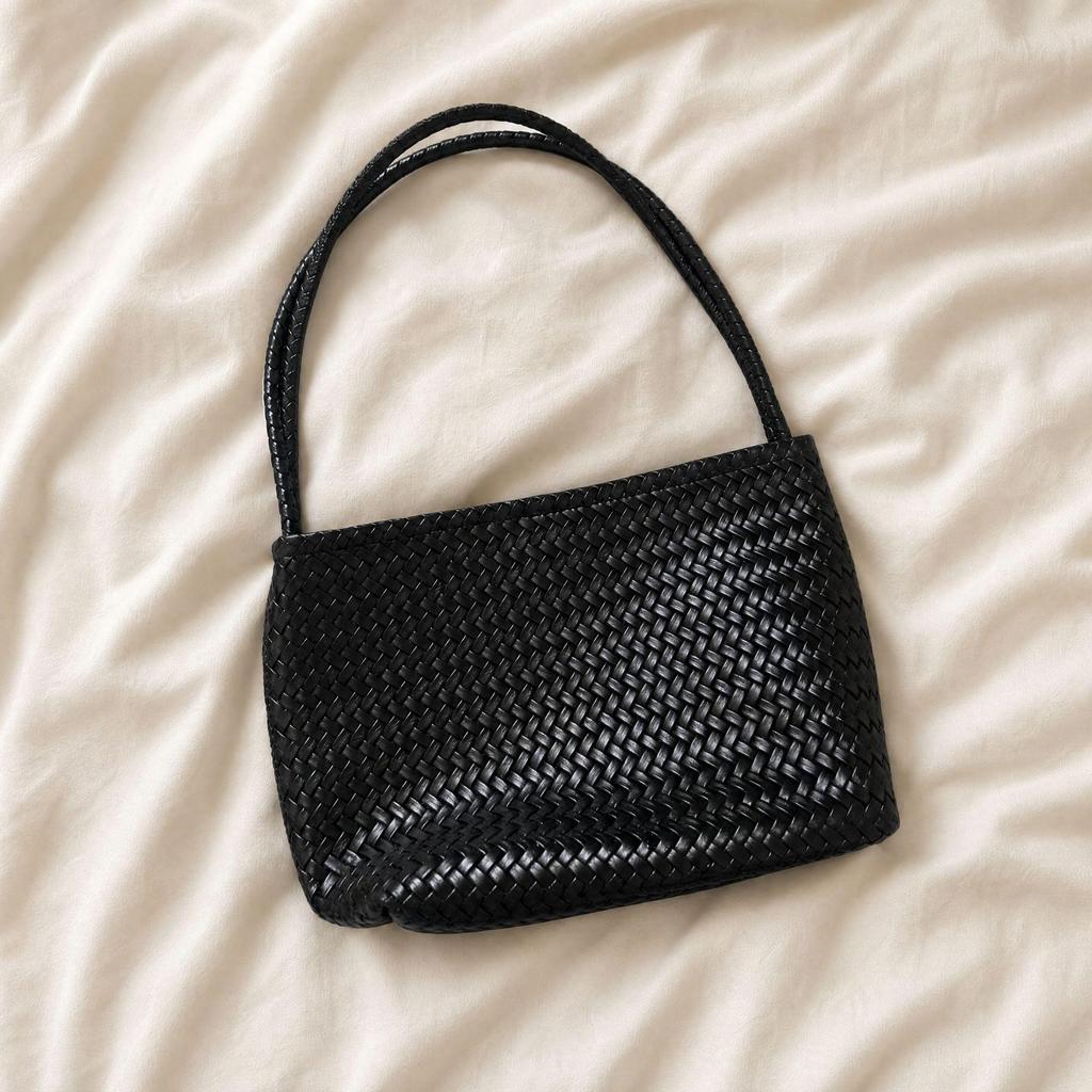 Retro Textured Weaving Handbag: Versatile Single Shoulder Vegetable Basket Bag