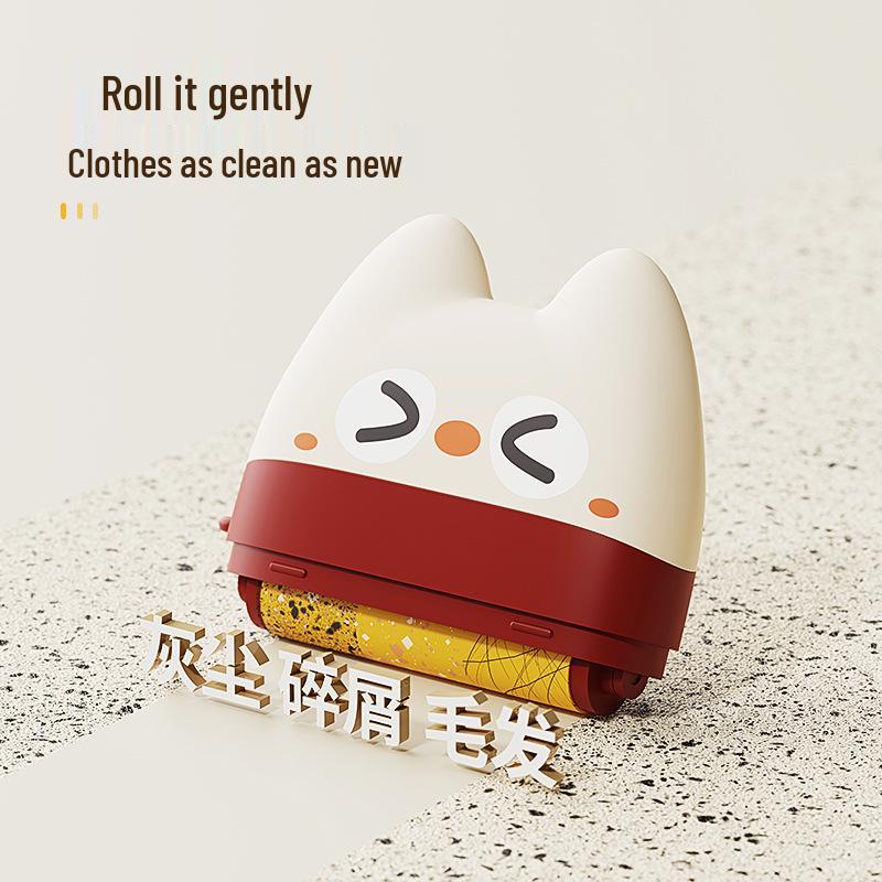 Portable Cartoon Lint Roller & Pet Hair Remover - Washable 2-in-1