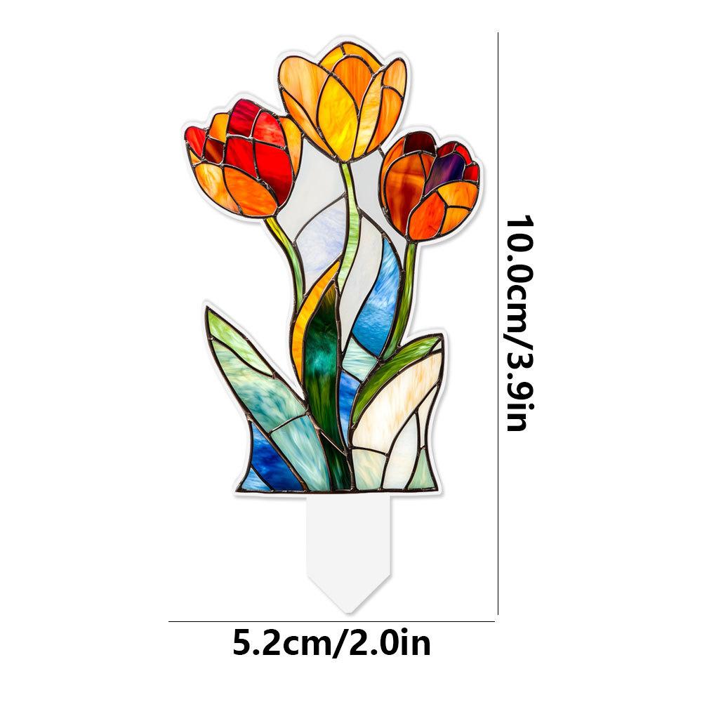 Plant Stained Glass Mushroom Cactus Glass Decor Flower Suncatcher Desk Windowsill Shelf Decor Plant Lover Gifts for Mom Teacher