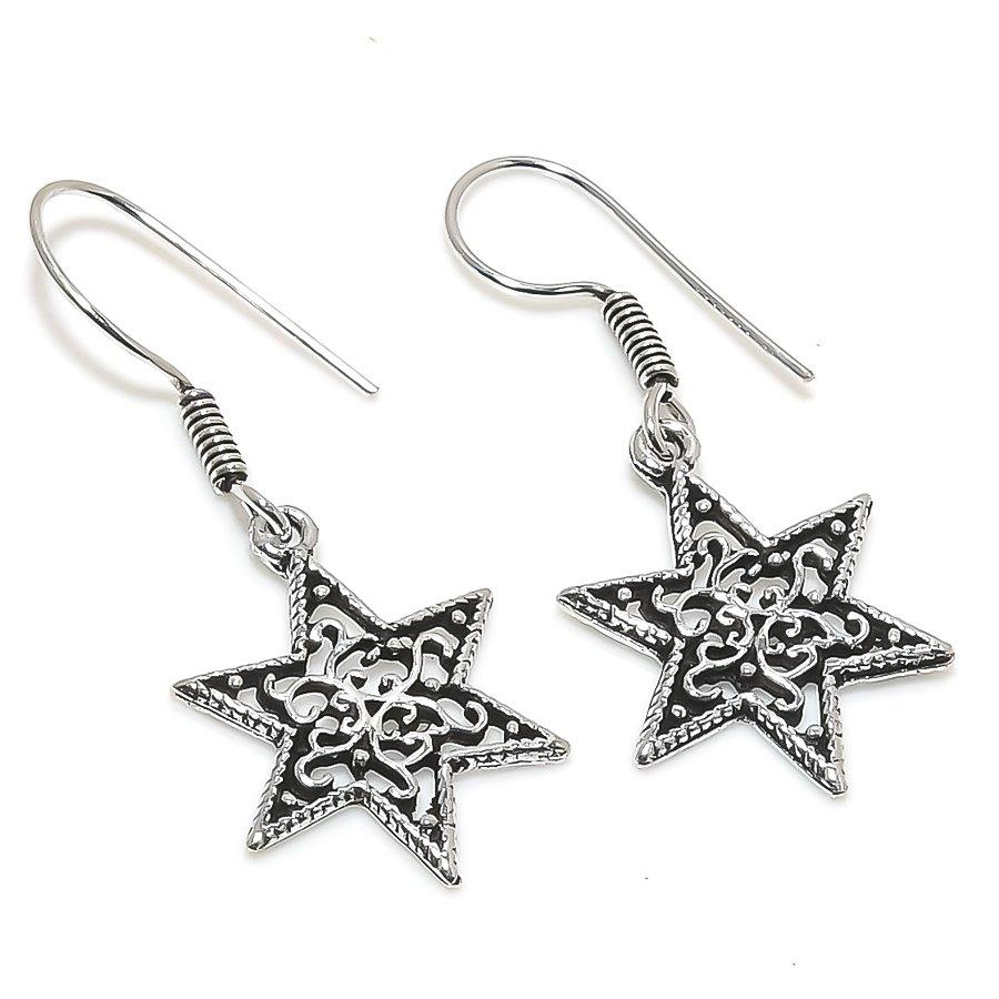 

Natural Traditional Look Handmade 925 Sterling Silver Gift Earring 1.65 S2o28