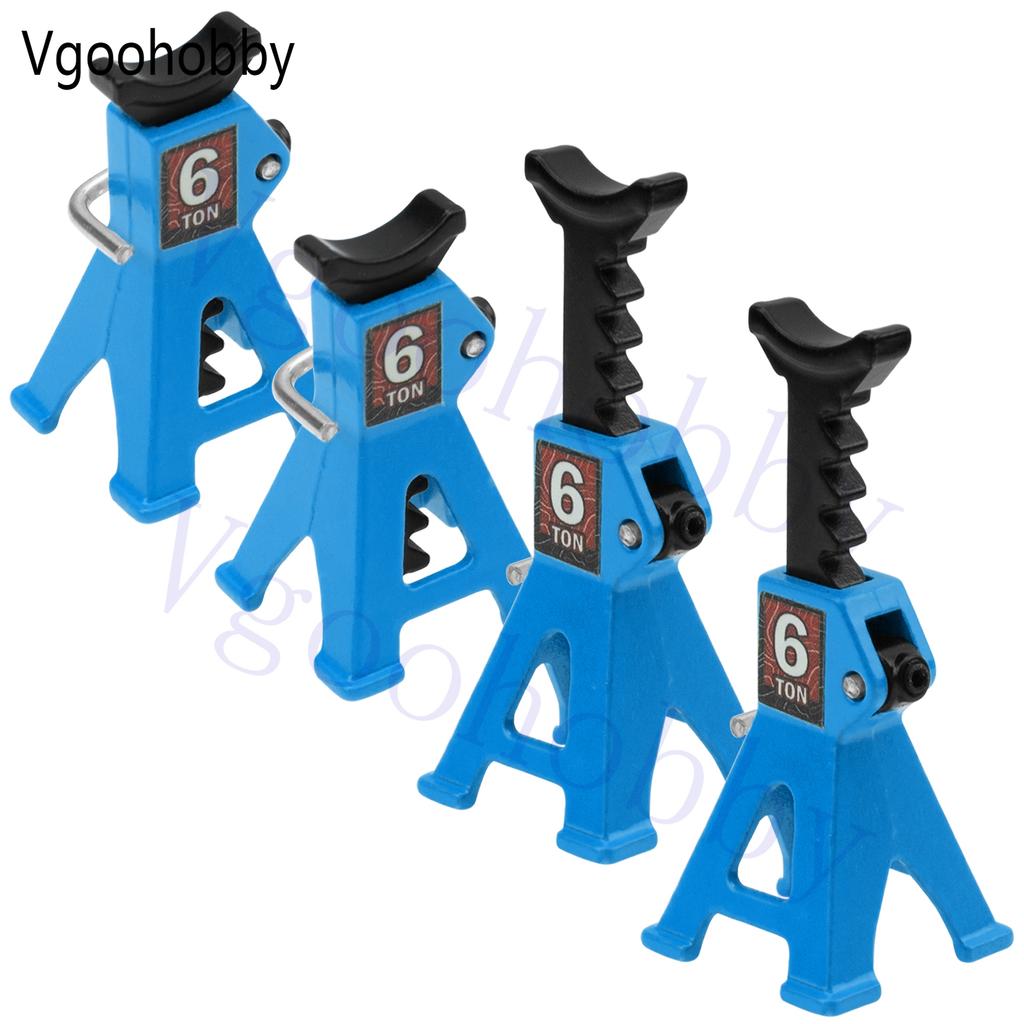 4Pcs 1/24 RC Scale Toy Decoration Metal RC Toy Jack Stands Simulation for 1/18 1/24 Crawler SCX24 AX24 TRX4M FCX24 Crawler Car
