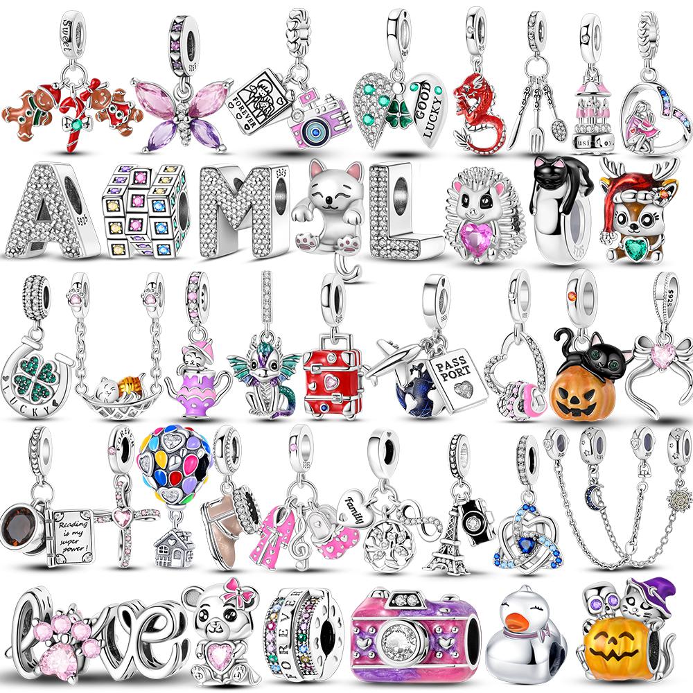 New In  925 Silver Charms Pendant Beads Fit 925 Original Bracelets For Women DIY Birthday Jewelry Gifts