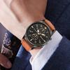 AAA3Pcs Geneva Men Chronograph Watch Set 3 Color Dial Leather Strap Quartz Wristwatch Vintage Business Male Watch Gift