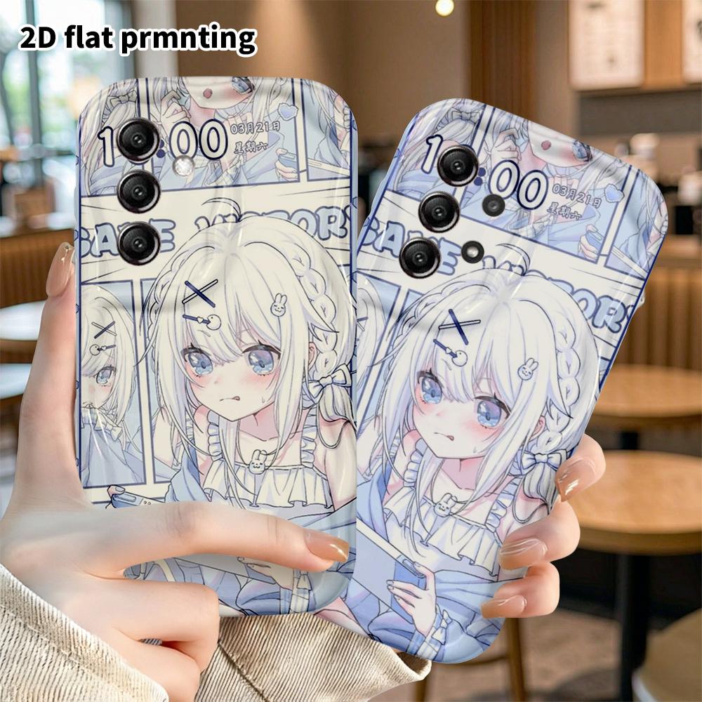 Phone Case: 2D flat, suitable for Samsung Galaxy A34 A35 M05 M06 S20 S22 S21 FE Plus 5G protective case, fresh cute girl style, perfect Christmas and 