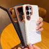 For Samsung Galaxy S25 S25Plus S25 Ultra S25 Edge Solid Color Corrugated Magnetic Dropproof and Fingerprint Resistant Phone Case