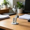 Clothing Folds Sculpture 3D Printed Working Person Figurine with Briefcase, Modern Abstract Art Ornament Small Business Gift for Desktop Bookshelf