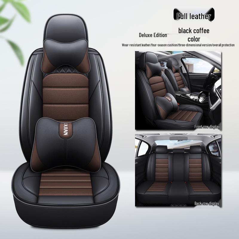 All-Season Leather & Ice Silk Car Seat Cushions for Golf Corolla RAV4 Romeo