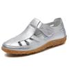 Large size 35-46 summer handmade retro sandals soft-soled mother shoes cowhide Velcro casual women's shoes