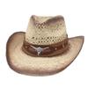 Cross-Border Western Cowboy Hat Outdoor Beach Sun Hat European And American Hot-Selling Cowboy Top Hat Hollow Warped Edge Sun Hat