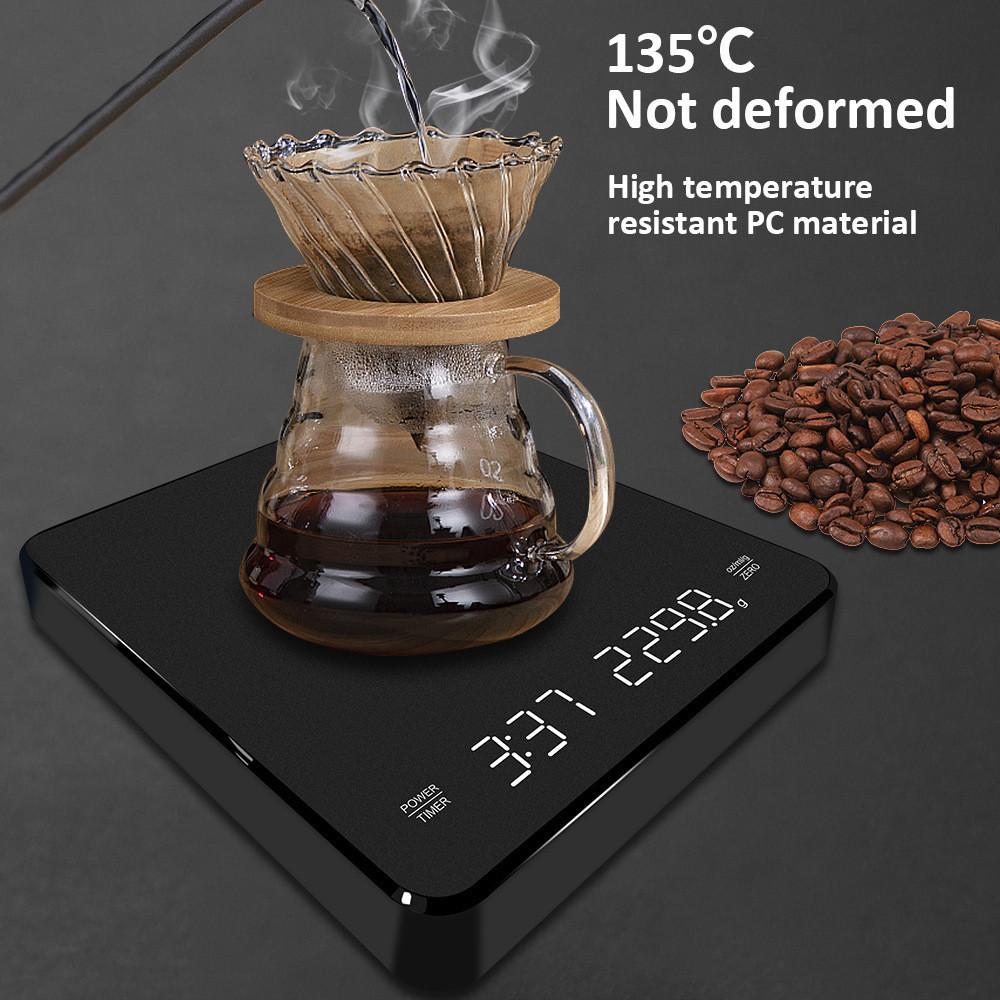 Electronic Scales Rechargeable Coffee Scale 0.1g-3kg Accurate Scale for Espresso and Pour-Over Coffee Kitchen Scale