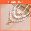 Pearl Shell Multilayer Necklace With Handmade Design For Women