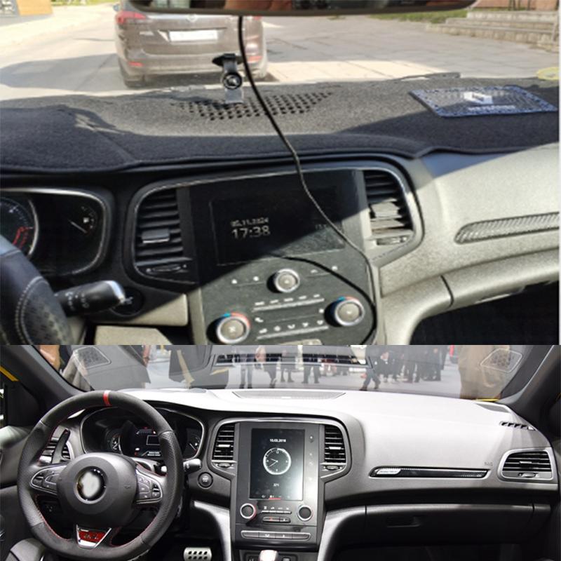 För 2016-2022 Renault Megane Dashmat Instrumentbrädesöverdrag Instrumentpanel Solskyddsdyna Ornament
