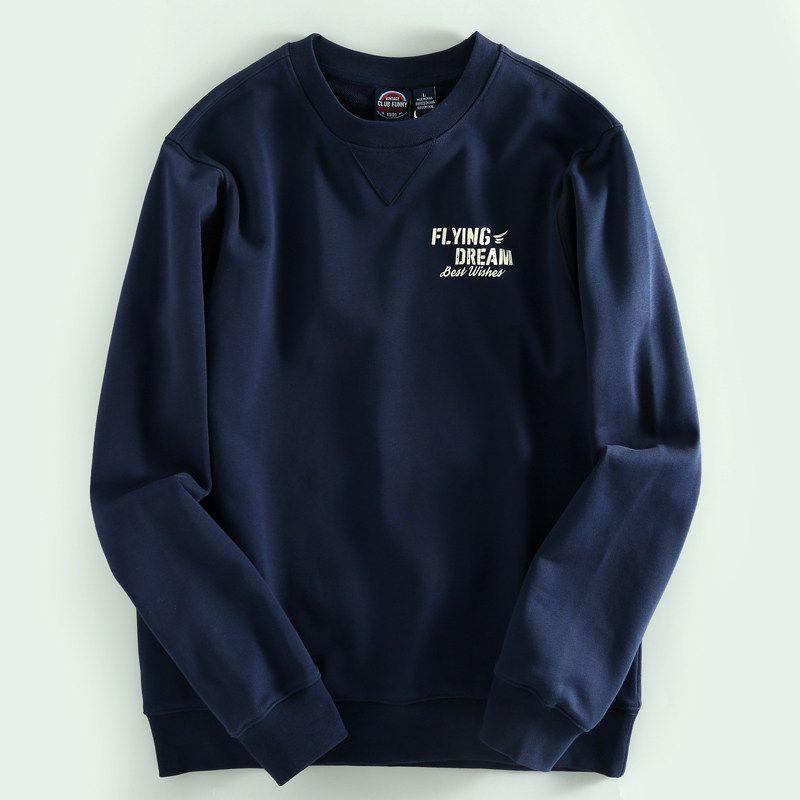 Cut the Tag off Men s Clothing Cut the Tag off Waffle European and American Pullover Plus size Hoodie Autumn and Winter Versatile Men s Top Clothes Dark Blue L