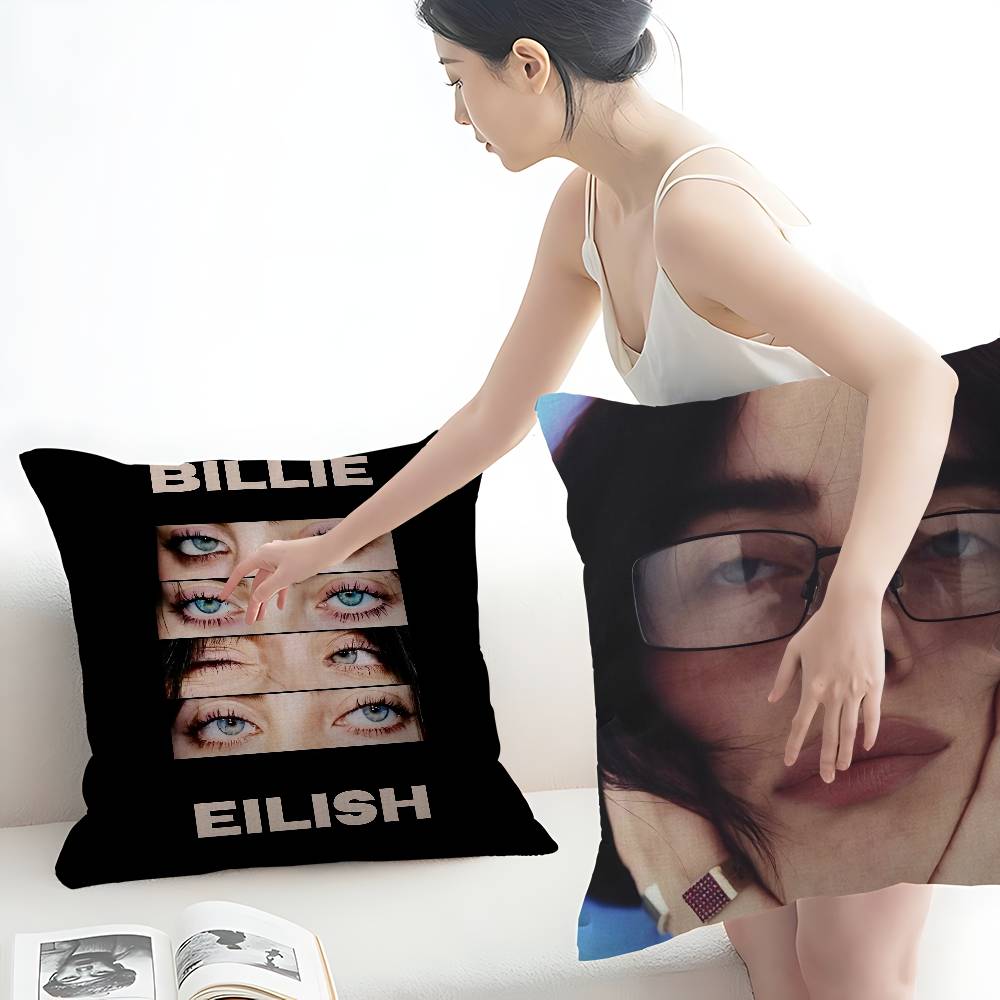 Hot Singer B-Billie E-Eilish Maple Design Cushion Cover Happy Autumn Harvest decor Holiday Decorati Pillow Cover