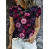 Retro Beautiful Colorful Flowers 3D Printed Short Sleeved T-shirt Fashionable Comfortable Soft Breathable Large Loose Summer T-shirt