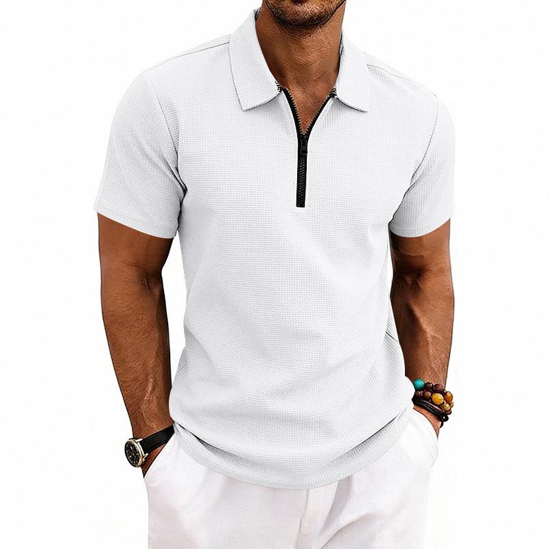 New Arrival: Men's Summer Casual Minimalist Commuter Waffle-Weave Short-Sleeved Golf Polo Shirt