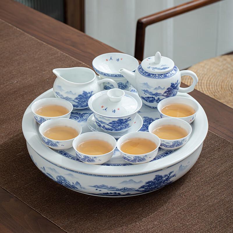 Chinese Blue and White Porcelain Kung Fu Tea Set